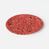 Red Dancing Elmo Pattern Papieren Bordje (Gekanteld)