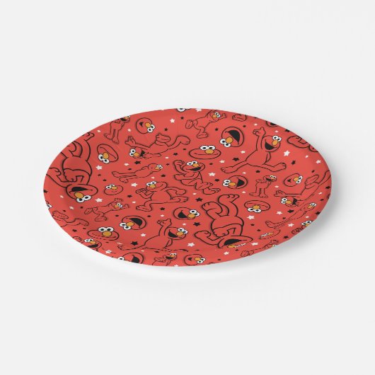 Red Dancing Elmo Pattern Papieren Bordje (Gekanteld)