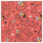 Red Dancing Elmo Pattern Stof (Close Up)