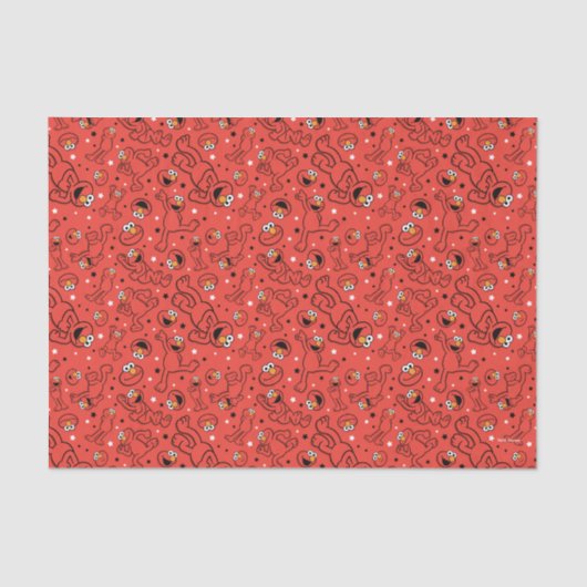 Red Dancing Elmo Pattern Tissuepapier (Voorkant)