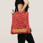 Red Dancing Elmo Pattern Tote Bag (Dichtbij)