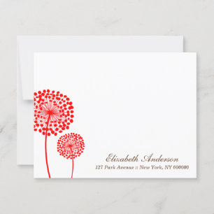 Red Dandelions Flat Note-kaarten Kaart