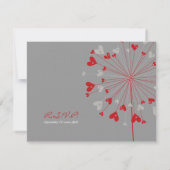 Red Dandelions Love Summer Wedding RSVP Kaart (Achterkant)