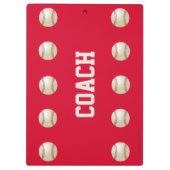 Red, dank je honkbal team coach, naam, klembord (Achterkant)