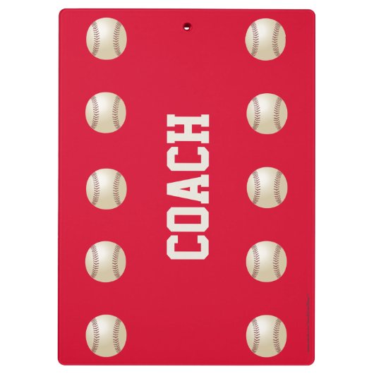 Red, dank je honkbal team coach, naam, klembord (Achterkant)