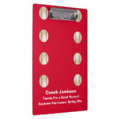 Red, dank je honkbal team coach, naam, klembord (Rechts)