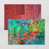 Red dark abstract invitation,Bold rosy abstract Kaart (Voorkant / Achterkant)