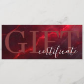 Red Dark Chic Bold Elegant Luxury Gift Certificate Save The Date (Voorkant)