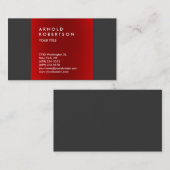 Red Dark Grey Trendy Professional Visitekaartje (Voorkant / Achterkant)