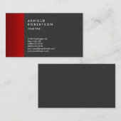 Red Dark Grey Trendy Professional Visitekaartje (Voorkant / Achterkant)