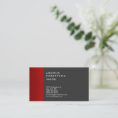 Red Dark Grey Trendy Professional Visitekaartje (Staand voorkant)