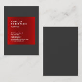 Red Dark Grey Trendy Professional Visitekaartje (Voorkant / Achterkant)