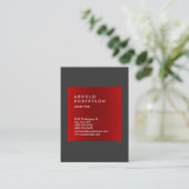 Red Dark Grey Trendy Professional Visitekaartje (Staand voorkant)
