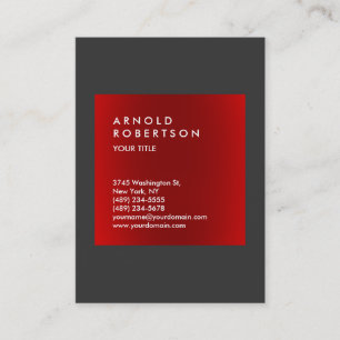 Red Dark Grey Trendy Professional Visitekaartje