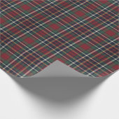 Red Dark Navy Blue Green Plaid Pattern Holiday Cadeaupapier (Hoek)