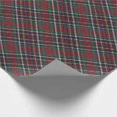 Red Dark Navy Blue Green Plaid Pattern Holiday Cadeaupapier (Hoek)