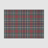 Red Dark Navy Blue Green Plaid Pattern Holiday Tissuepapier (Voorkant)