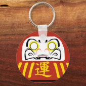 RED Daruma-sleutelhanger is voor uw GOEDE FORTUNE- Sleutelhanger (Voorkant)
