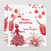 Red  Daughter Merry kerstOrnamenten Art (Voorkant / Achterkant)