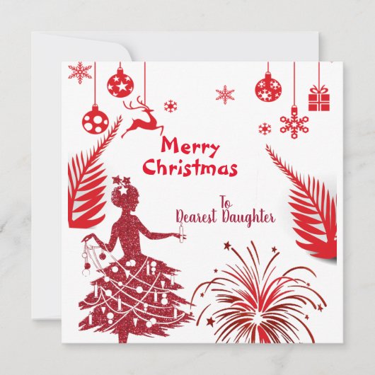 Red  Daughter Merry kerstOrnamenten Art (Voorkant)