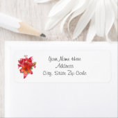 Red Day Lilies Return-adreslabels Etiket (Insitu)