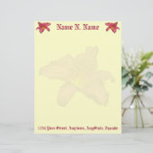 Red Daylily Coordinating Items Letterhead Briefhoofd Ontwerp (Staand voorkant)
