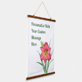 Red Daylily Flower Botanical Art op maat Hangend Wandkleed (Gebogen)