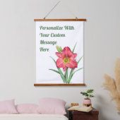 Red Daylily Flower Botanical Art op maat Hangend Wandkleed (Slaapkamer)