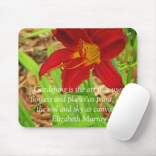 Red DayLily Mousepad Muismat (Met muis)