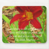 Red DayLily Mousepad Muismat (Voorkant)