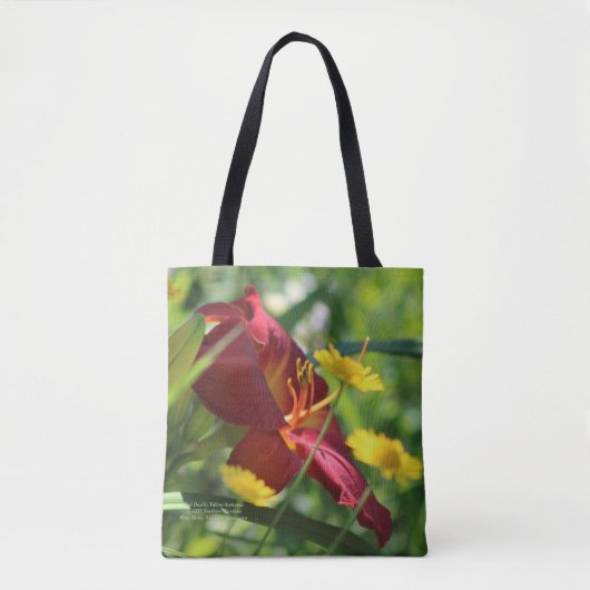 Red Daylily Yellow Anthemis Tote Bag (Voorkant)