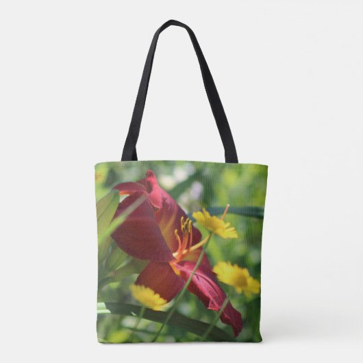 Red Daylily Yellow Anthemis Tote Bag (Achterkant)