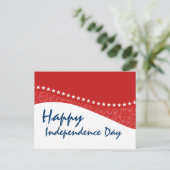 Red Dazzling Star Curves 4 juli Briefkaart (Staand voorkant)