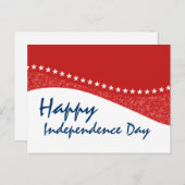 Red Dazzling Star Curves 4 juli Briefkaart (Voorkant / Achterkant)