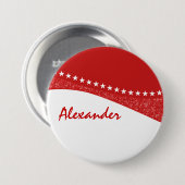 Red Dazzling Star Curves Button (Voorkant /achterkant)