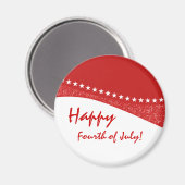 Red Dazzling Star Curves Magnet (Voorkant / Achterkant)