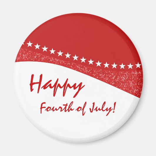 Red Dazzling Star Curves Magnet (Voorkant)