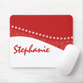 Red Dazzling Star Curves Mousepad Muismat (Met muis)