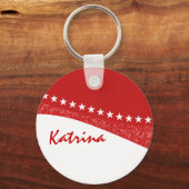 Red Dazzling Star Curves Sleutelhanger (Voorkant)