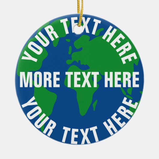 Red de aangepaste kerstboomversiering op aarde keramisch ornament (Voorkant)