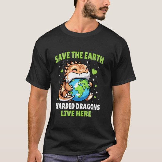 Red de aarde baardagaam ontwerp - Grappig dier Ea T-shirt (Voorkant)