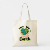 Red de aarde boodschappentas tote bag (Achterkant)