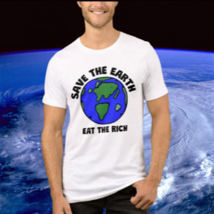 Red de aarde en eet de rijken op   Bold Earth-acti Tri-Blend Shirt
