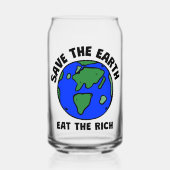 Red de aarde en eet de rijken op | Bold Eco-berich Blikvorm Glas (Voorkant)