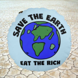 Red de aarde en eet de rijken op | vet bericht rond kussen