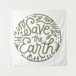 Red de aarde groene esthetiek wandkleed