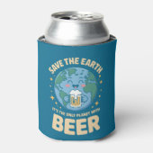 Red de aarde, het is de enige planeet met bier blikjeskoeler (Blikje Voorkant)