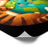 Red de aarde Het is de enige planeet met katten Poster (Hoek)