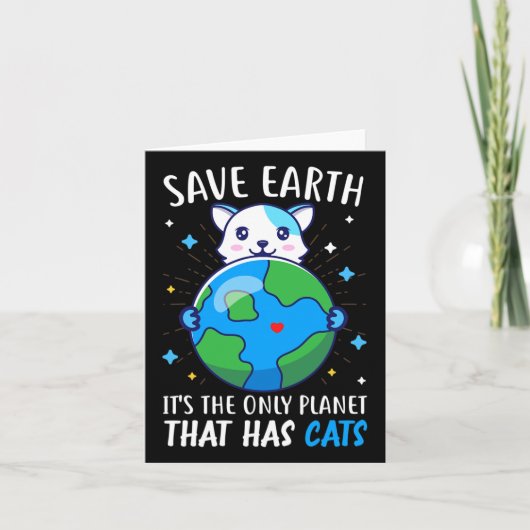 Red De Aarde Is De Enige Planeet Die Katten Heeft Kaart (Voorkant)