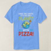Red de aarde met Pizza World Funny Earth Day T-shirt (Design voorkant)